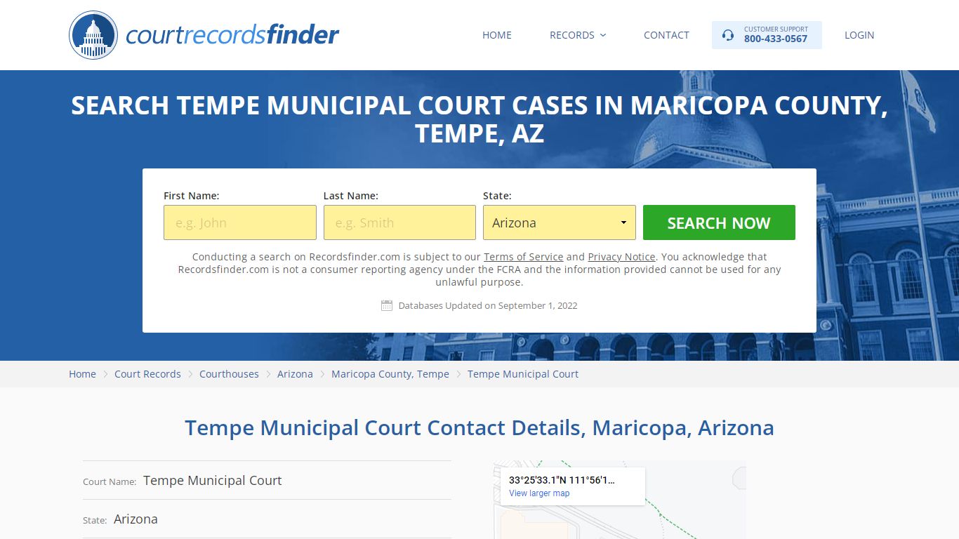 Tempe Municipal Court Case Search - RecordsFinder